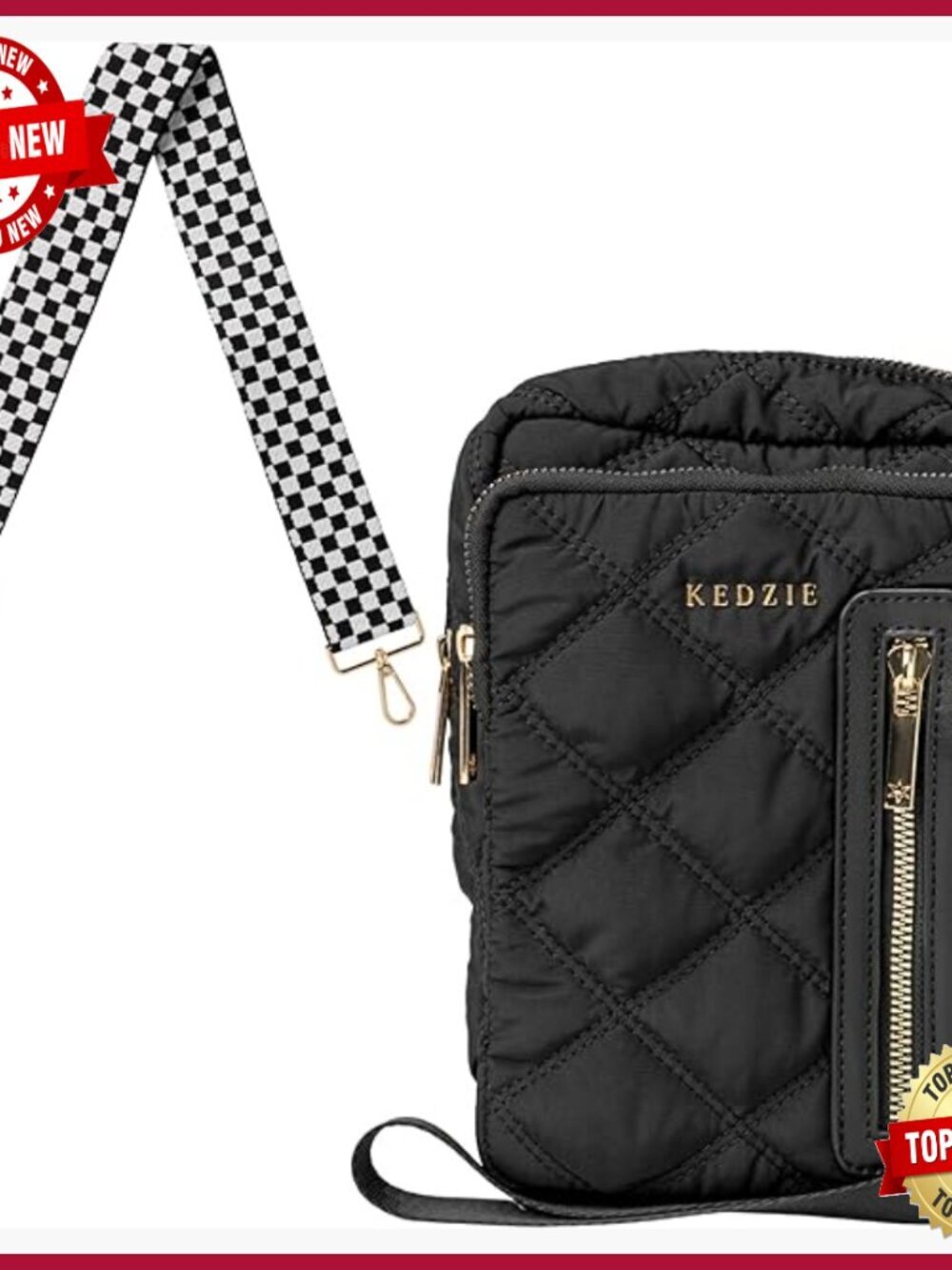 Quilted Puffer Convertible Sling Bag with Adjustable Strap